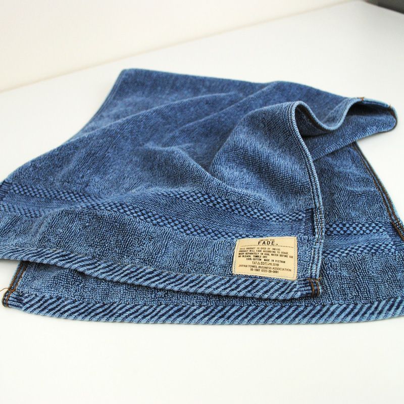 デニム ヴィンテージブルー フェイスタオル ジーンズスタイル10枚セット-SG