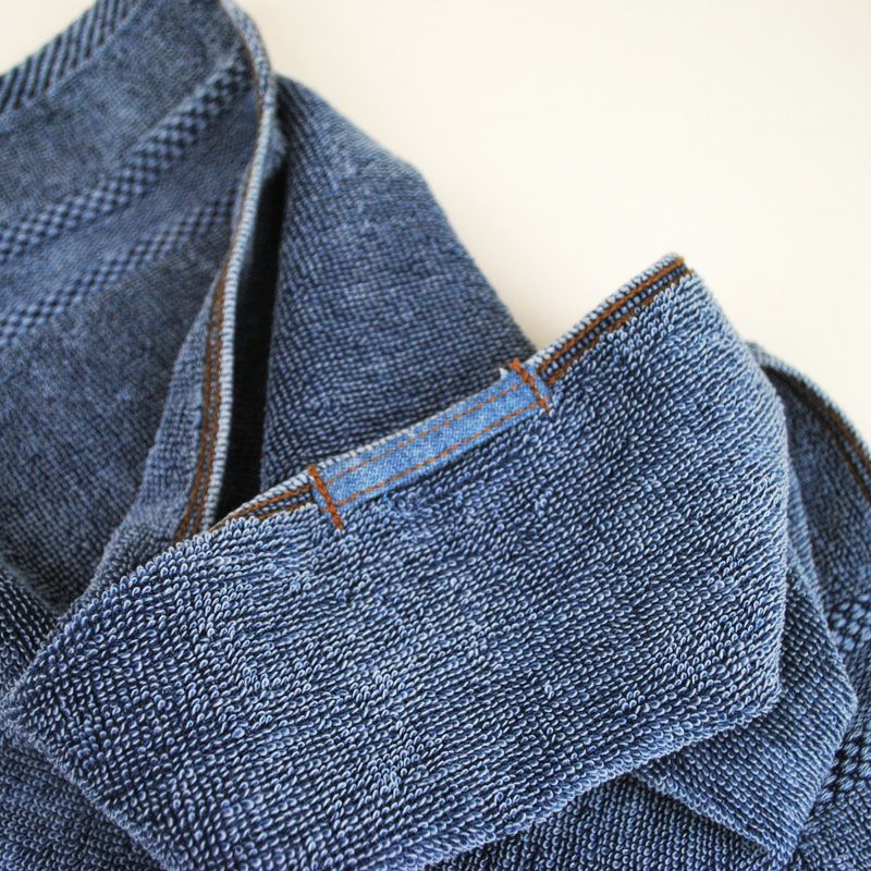 デニム ヴィンテージブルー フェイスタオル ジーンズスタイル10枚セット-SG
