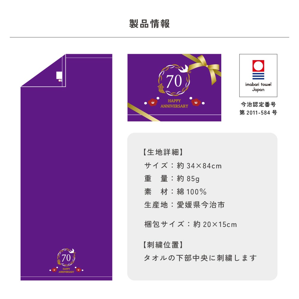 長寿祝い 今治タオル グッドタオル　フェイスタオル ギフト 敬老 長寿 お祝い 還暦 古希 喜寿 米寿 卒寿 百寿 