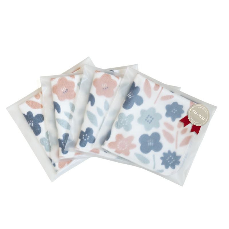 泉州タオル ハンカチ ガーゼハンカチ 柄 ガーゼ かわいい 個包装 プチギフト 動物 フルーツ 花柄 コンパクト 小さめ 4枚 まとめ買い mikke gauze ミッケガーゼ