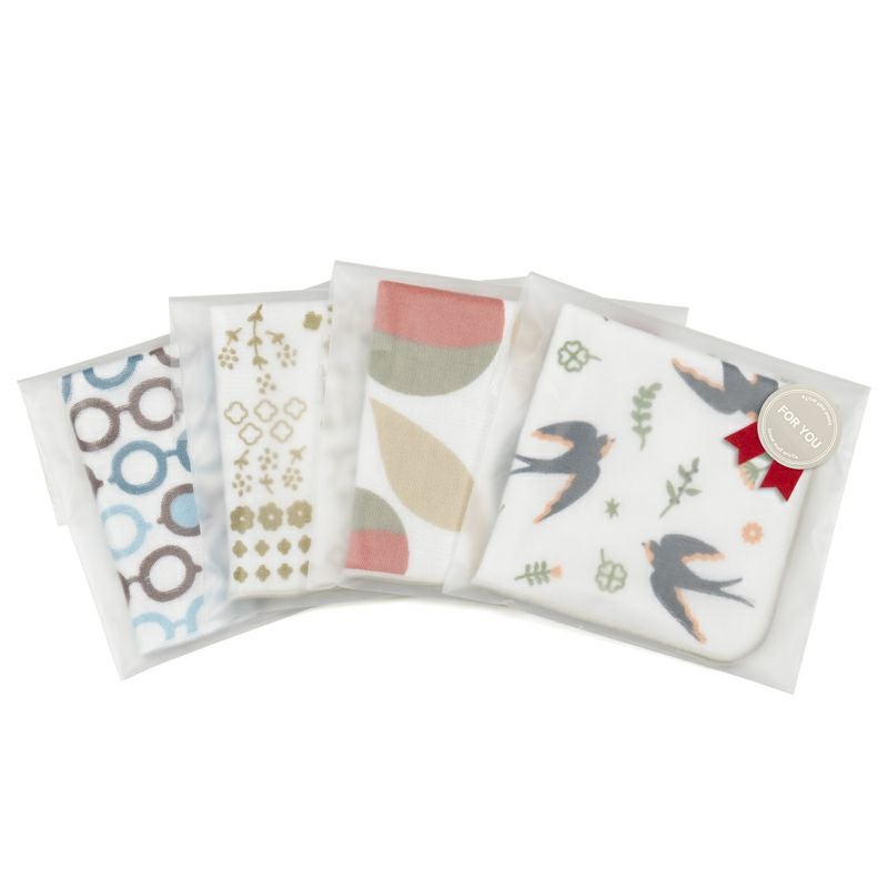 泉州タオル ハンカチ ガーゼハンカチ 柄 ガーゼ かわいい 個包装 プチギフト 動物 フルーツ 花柄 コンパクト 小さめ 4枚 まとめ買い mikke gauze ミッケガーゼ