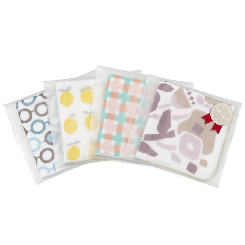 泉州タオル ハンカチ ガーゼハンカチ 柄 ガーゼ かわいい 個包装 プチギフト 動物 フルーツ 花柄 コンパクト 小さめ 4枚 まとめ買い mikke gauze ミッケガーゼ