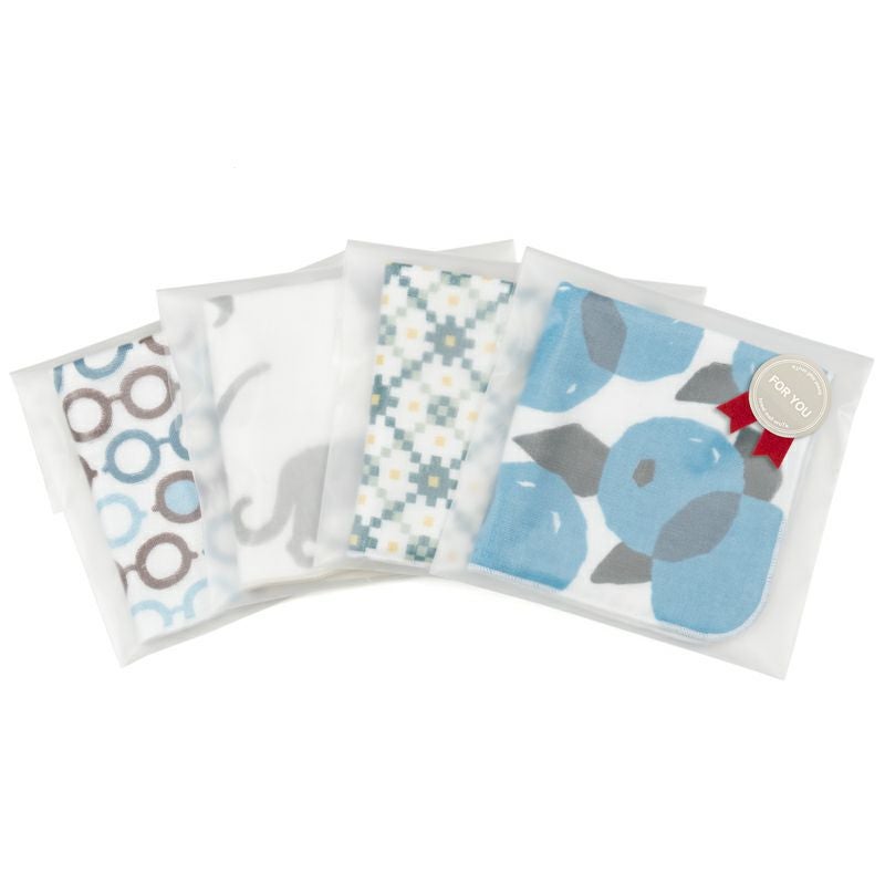 泉州タオル ハンカチ ガーゼハンカチ 柄 ガーゼ かわいい 個包装 プチギフト 動物 フルーツ 花柄 コンパクト 小さめ 4枚 まとめ買い mikke gauze ミッケガーゼ