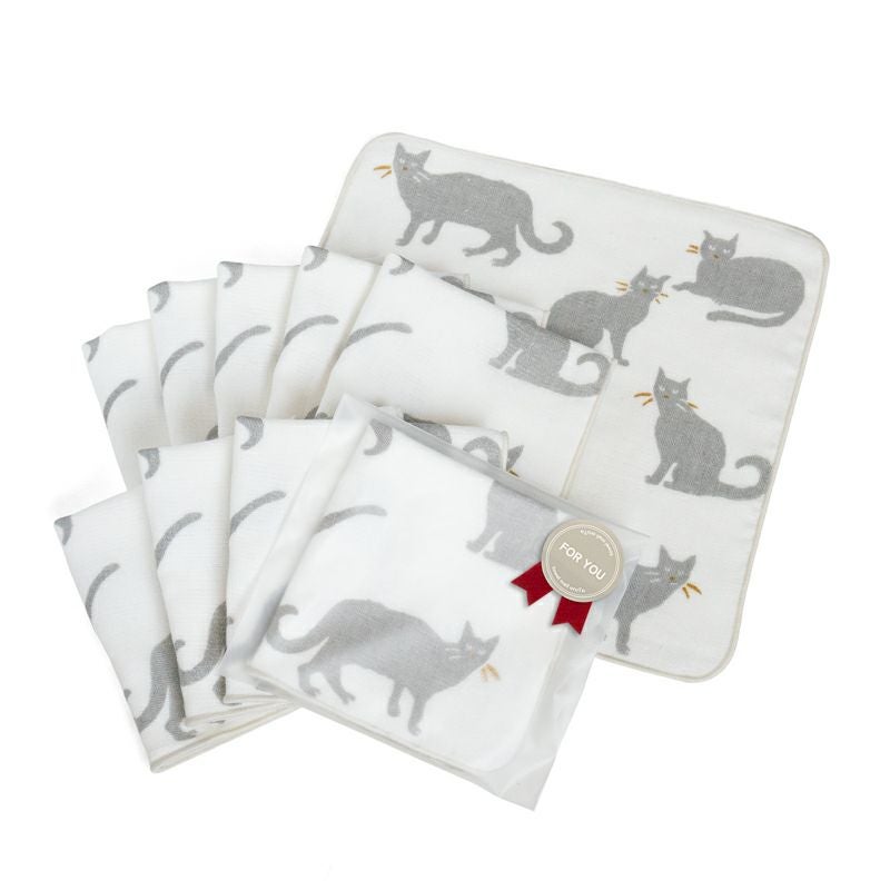 泉州タオル ハンカチ ガーゼハンカチ 柄 ガーゼ かわいい 個包装 プチギフト 動物 フルーツ 花柄 コンパクト 小さめ 10枚 まとめ買い mikke gauze ミッケガーゼ