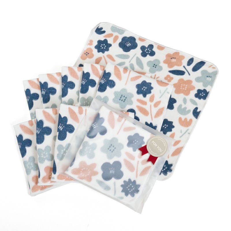 泉州タオル ハンカチ ガーゼハンカチ 柄 ガーゼ かわいい 個包装 プチギフト 動物 フルーツ 花柄 コンパクト 小さめ 10枚 まとめ買い mikke gauze ミッケガーゼ