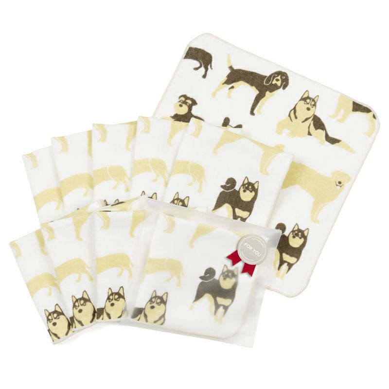 泉州タオル ハンカチ ガーゼハンカチ 柄 ガーゼ かわいい 個包装 プチギフト 動物 フルーツ 花柄 コンパクト 小さめ 10枚 まとめ買い mikke gauze ミッケガーゼ