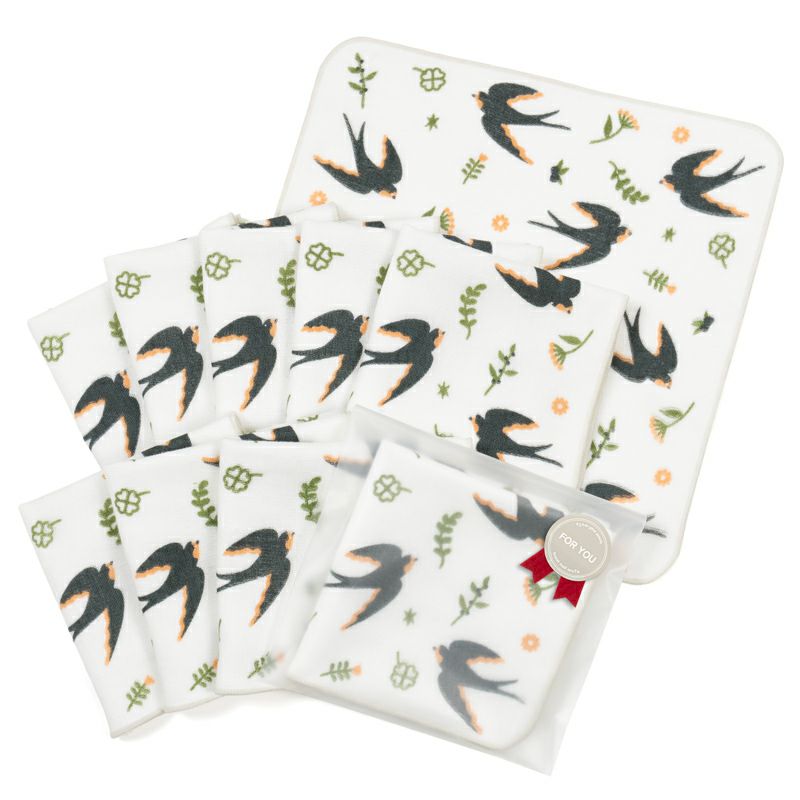 泉州タオル ハンカチ ガーゼハンカチ 柄 ガーゼ かわいい 個包装 プチギフト 動物 フルーツ 花柄 コンパクト 小さめ 10枚 まとめ買い mikke gauze ミッケガーゼ