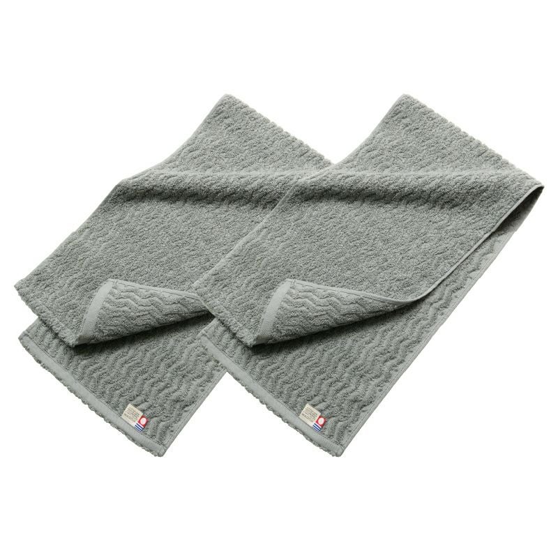 今治タオル スリムフェイスタオル 2枚セット 22㎝ 82㎝ nagisatowel  綿100％ 軽量 デイリーユース 今治産 甘撚り製法 蛍光染料不使用 ニュアンスカラー チャコール ベージュ ライトブルー パープル