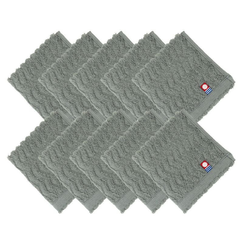 今治タオル タオルハンカチ 22㎝ 正方形 nagisatowel  綿100％ 軽量 デイリーユース 今治産 甘撚り製法 蛍光染料不使用 ニュアンスカラー チャコール ベージュ ライトブルー パープル