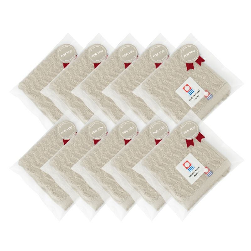 今治タオル タオルハンカチ ギフト お配り 22㎝×22㎝ 日本製 ハンカチ 小さめ 使いやすい おすすめ 速乾 吸水 かわいい ふわふわ 波模様 綿100％ 軽量 ジャガード デイリーユース 蛍光染料不使用 ニュアンスカラー チャコール ベージュ ライトブルー パープル