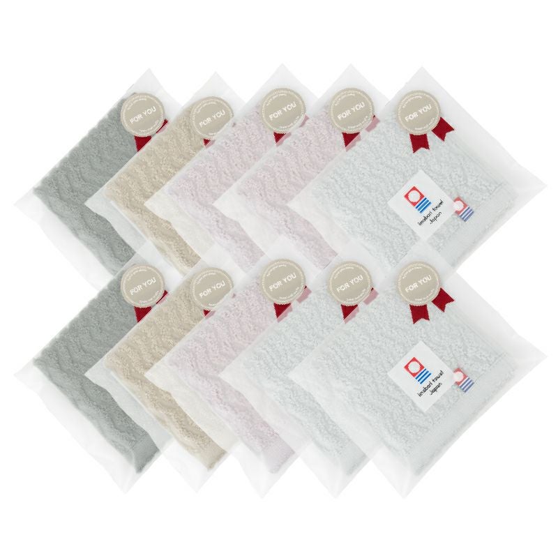 今治タオル タオルハンカチ ギフト お配り 22㎝×22㎝ 日本製 ハンカチ 小さめ 使いやすい おすすめ 速乾 吸水 かわいい ふわふわ 波模様 綿100％ 軽量 ジャガード デイリーユース 蛍光染料不使用 ニュアンスカラー チャコール ベージュ ライトブルー パープル