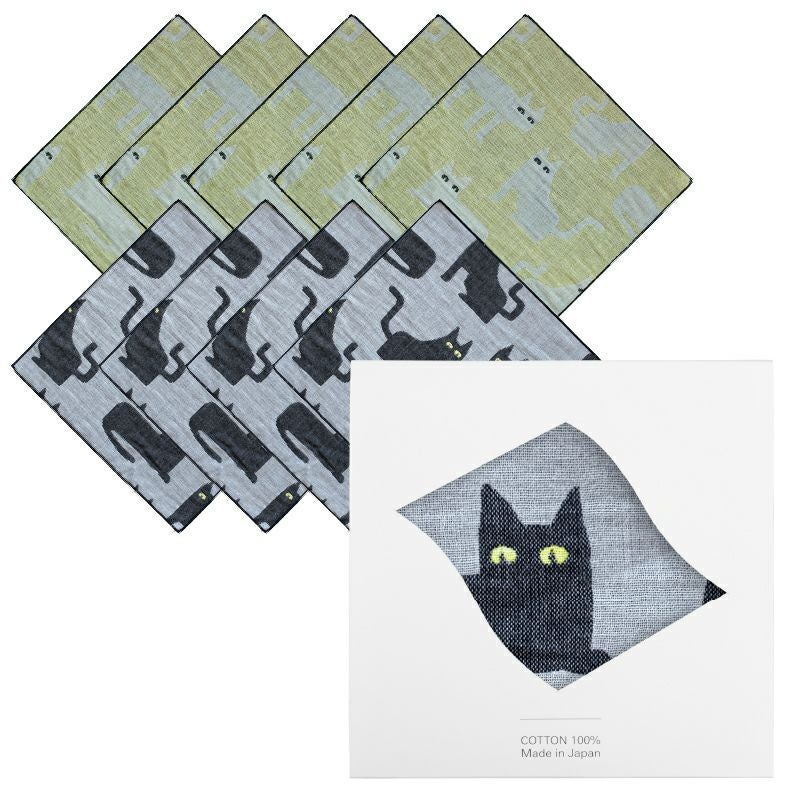 ガーゼハンカチ 10枚セット ジャガード まとめ買い 個包装 プチギフト yori 紙パッケージ お返し リバーシブル ギフト 男性 女性 職場 退職