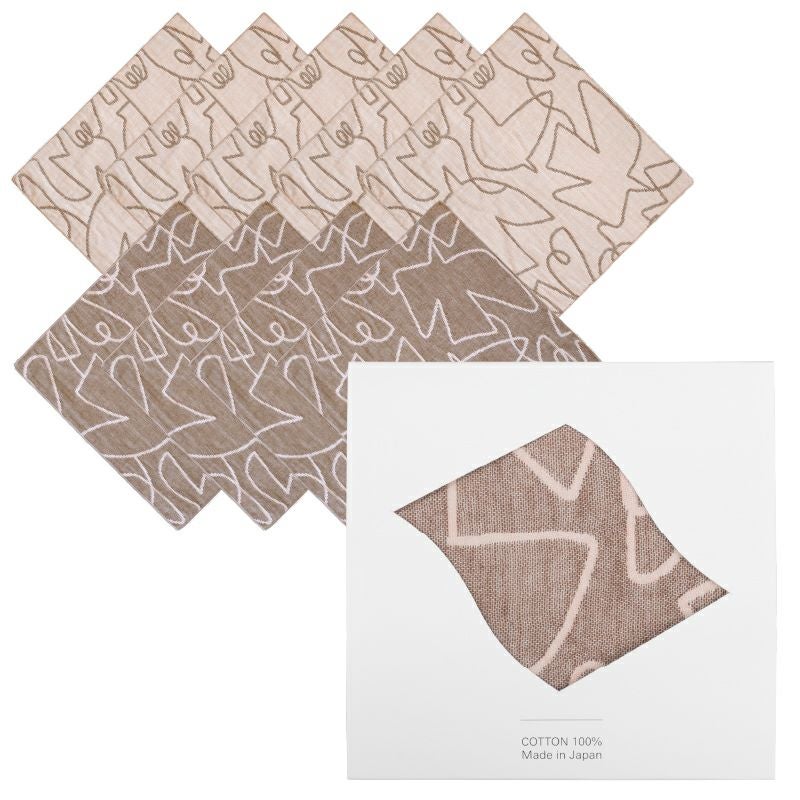 ガーゼハンカチ 10枚セット ジャガード まとめ買い 個包装 プチギフト yori 紙パッケージ お返し リバーシブル ギフト 男性 女性 職場 退職