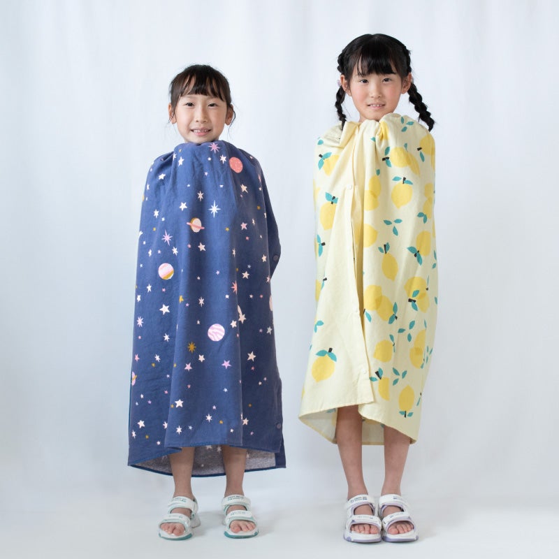 ラップタオル 80cm 子供 大人 小学生 中学生 プリント 速乾 綿100% ガーゼ 巻きタオル ビーチタオル 海水浴 プール お着替え タオル